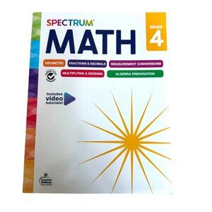 Spectrum Math Grade 4 Workbook NEW State Standards Carson Dellosa 2024